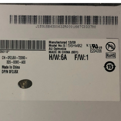 AUO painel LCD de faixa vertical de 15,6 polegadas B156HW02 V1 1920*1080 141 PPI