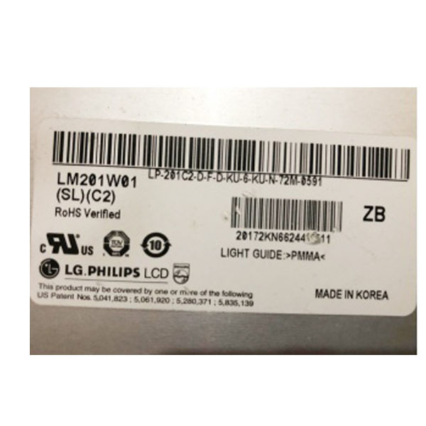 LM201W01-SLC2 20,1 polegadas 1680*1050 LCD Display Screen para Monitor de Escritório