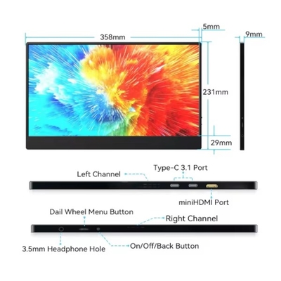 Bom preço 15.6 polegadas 4K IPS 16:9 Screen Portable Laptop Monitor on-line